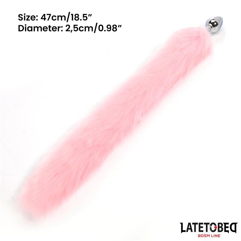 Anal Plug with Fox Tail Pink 40 cm - Image 10