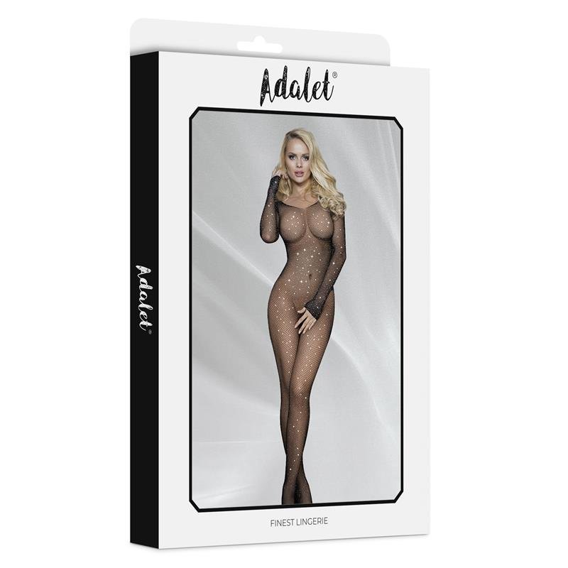 Maty Bodystocking open crotch with Rhinestones - Image 4