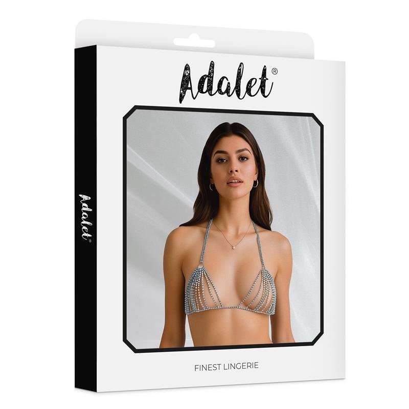 Mireya Sparkly Bra Silver One Size - Image 2