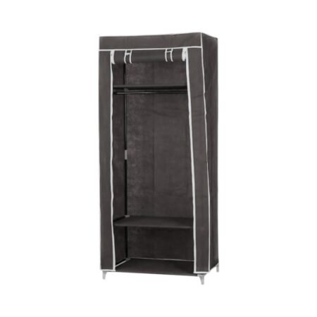Υφασμάτινη ντουλάπα ρούχων με ράφια - 8875 - 521711 - Dark Grey