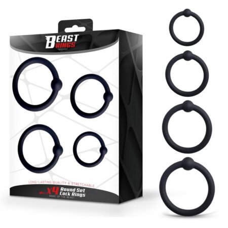 Set of 4 Penis Rings Silicone S, M, L and XL