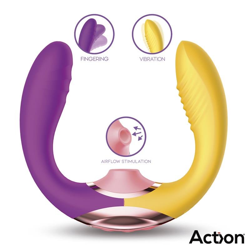Two Lovers 3 in 1 Finger and Airflow Vibrator - Image 2