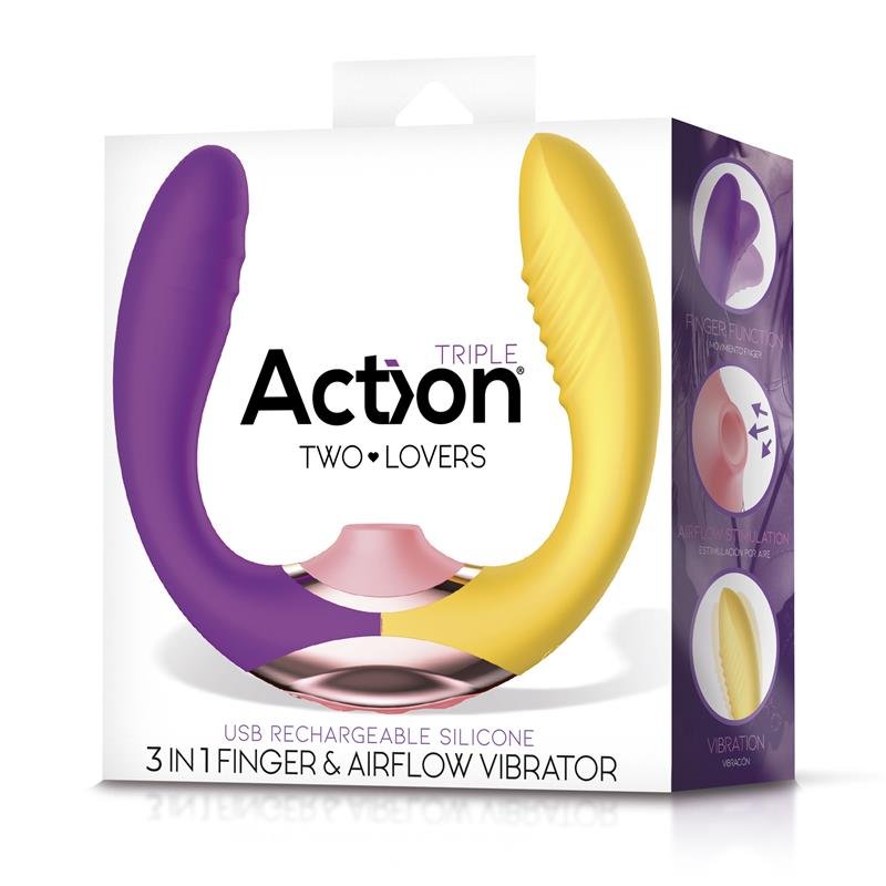 Two Lovers 3 in 1 Finger and Airflow Vibrator - Image 10
