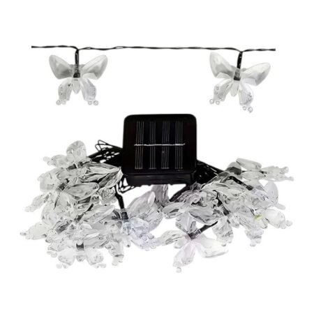 Ηλιακή γιρλάντα φωτισμού LED - Πεταλούδα - 5m+1m - 20D - 152837 - Warm White
