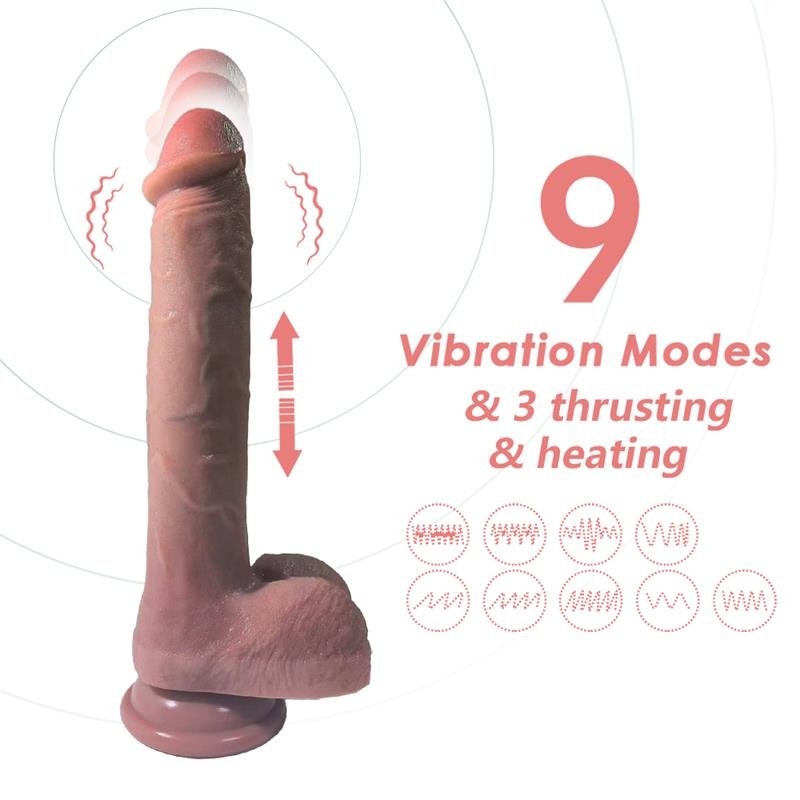 Dildo with Vibration, Thrusting and heating 28 cm - Image 5