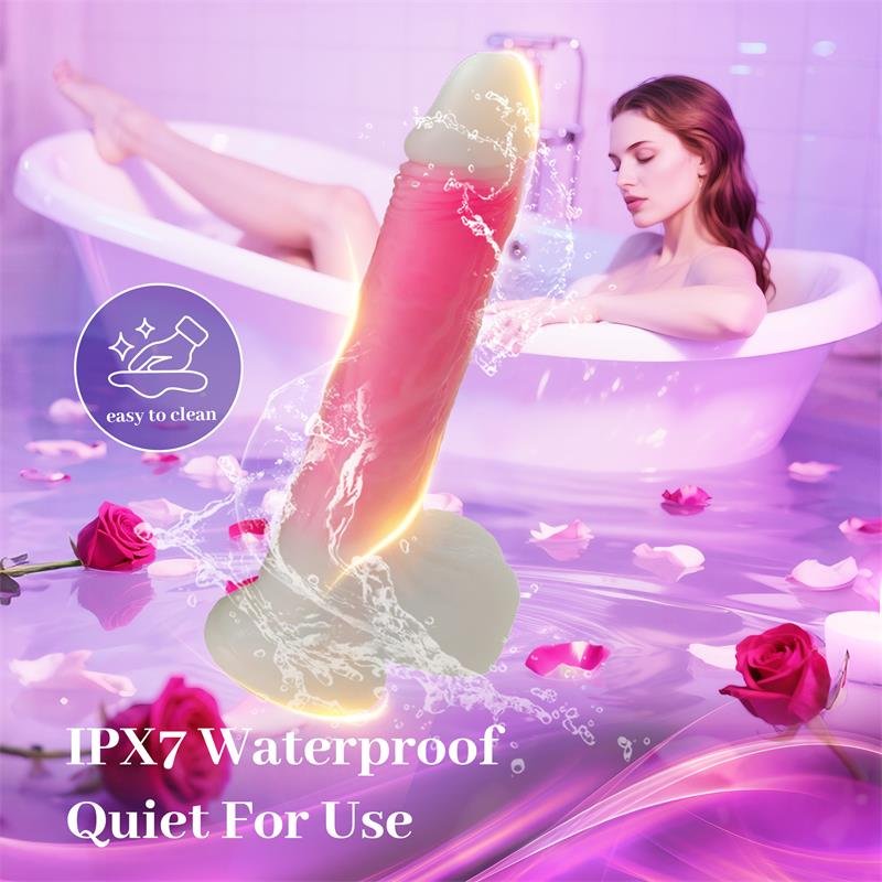 Double-layer Dildo with Vibration, thrusting and heating 21.5 cm - Image 6