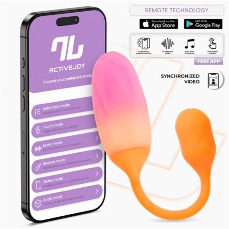 NexEgg Vibrating Egg Double Silicone Layer App Orange/Pink