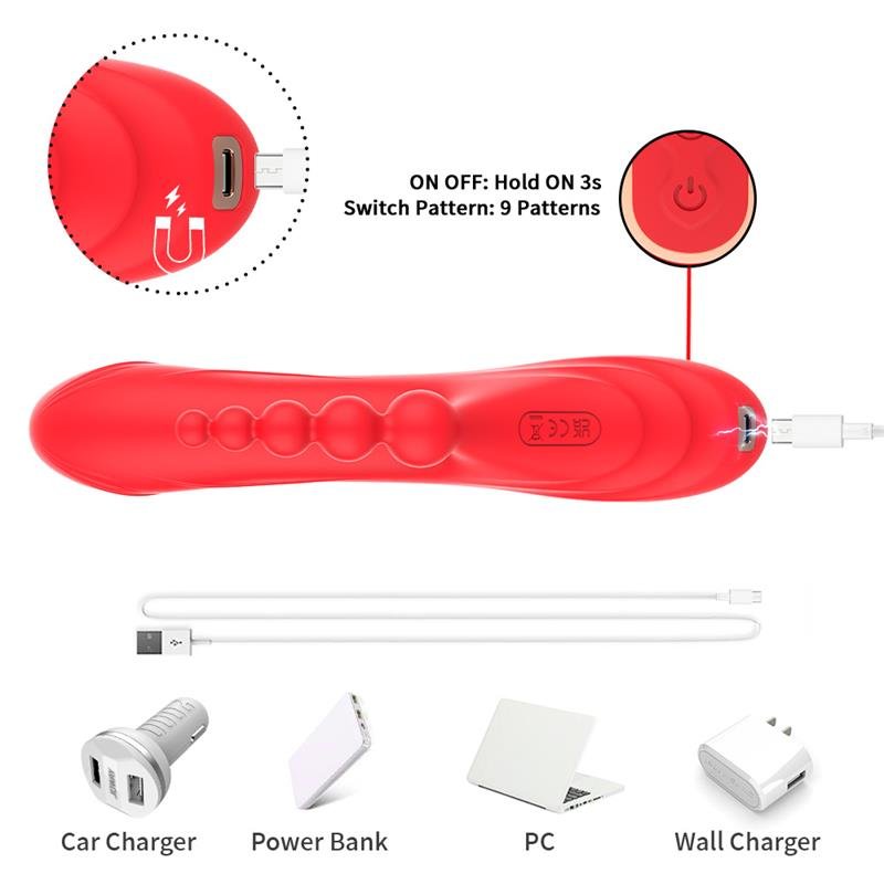 Tickler Rabbit Vibrator with Anal Beads - Image 9