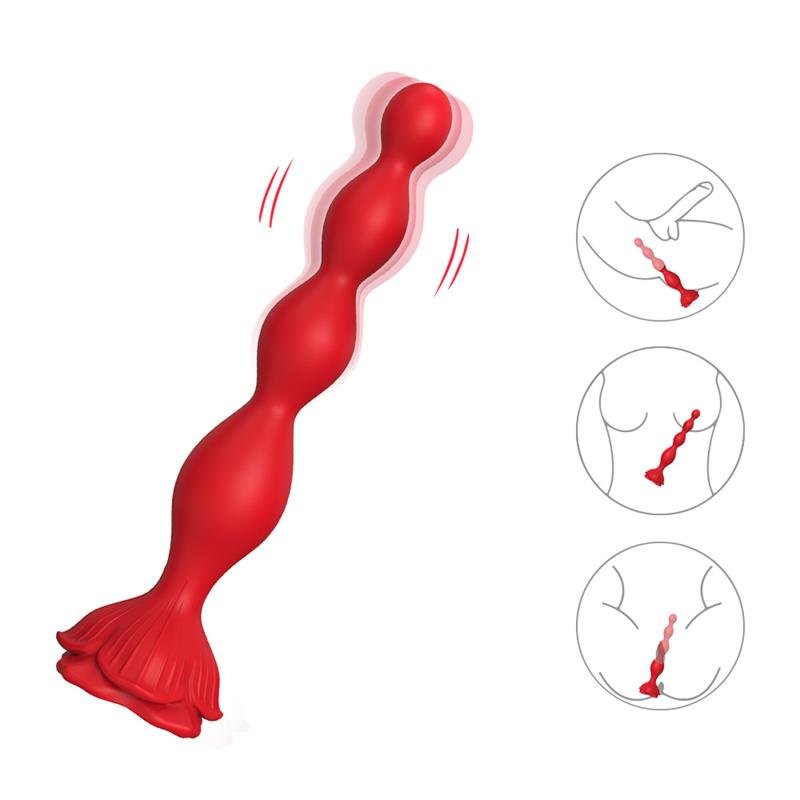 Vibrating Anal Beads with Rose Base - Image 4