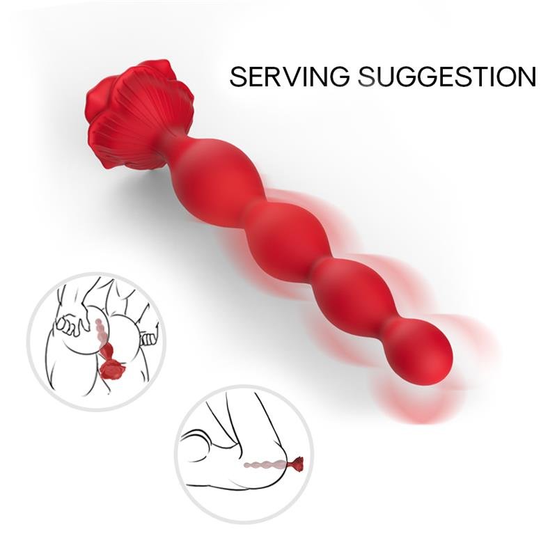Vibrating Anal Beads with Rose Base - Image 6