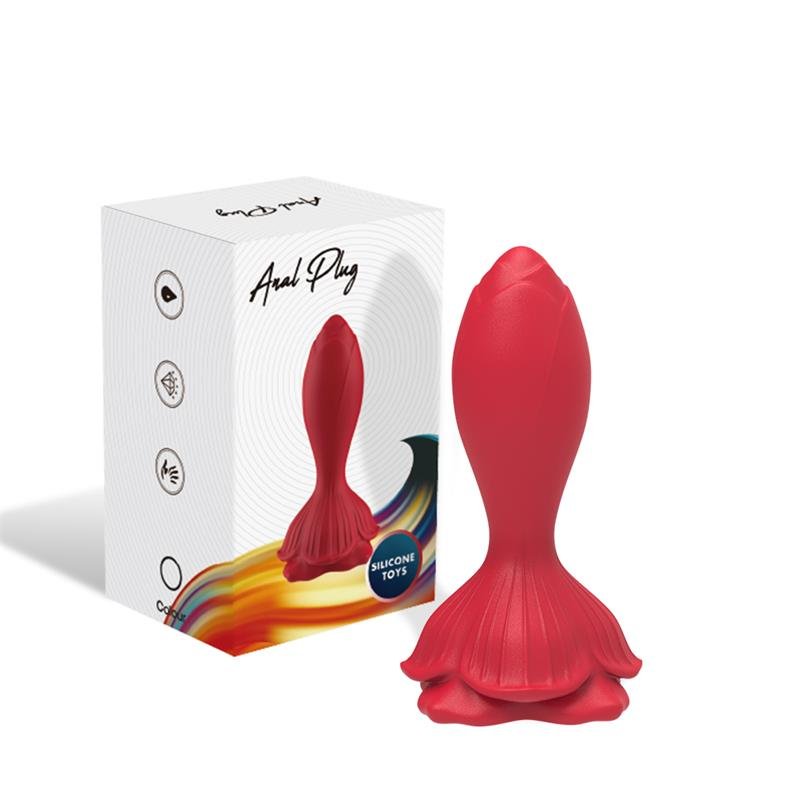 Vibrating anal plug with Rose Base - Image 3