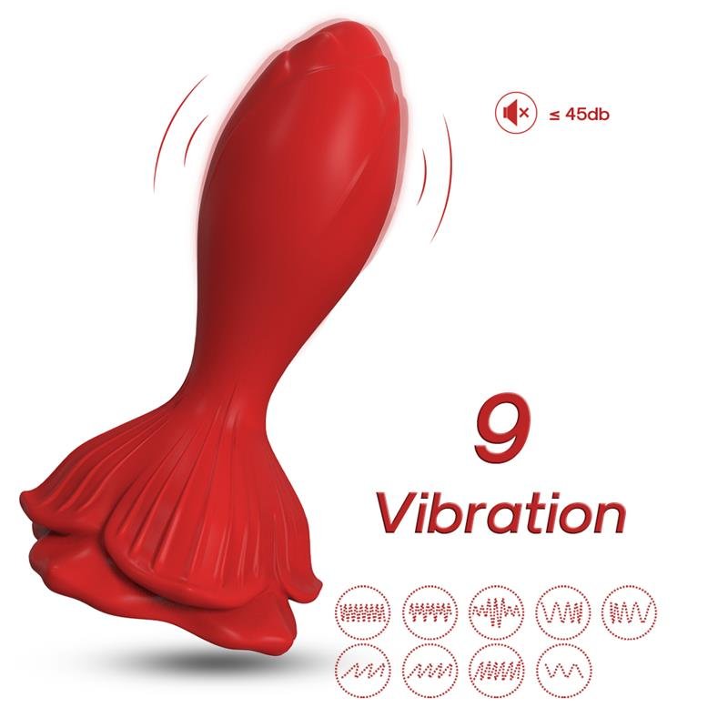 Vibrating anal plug with Rose Base - Image 4
