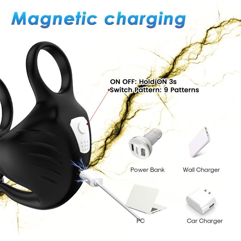 Vibrating Penis and Testicles Ring Adjustable - Image 10