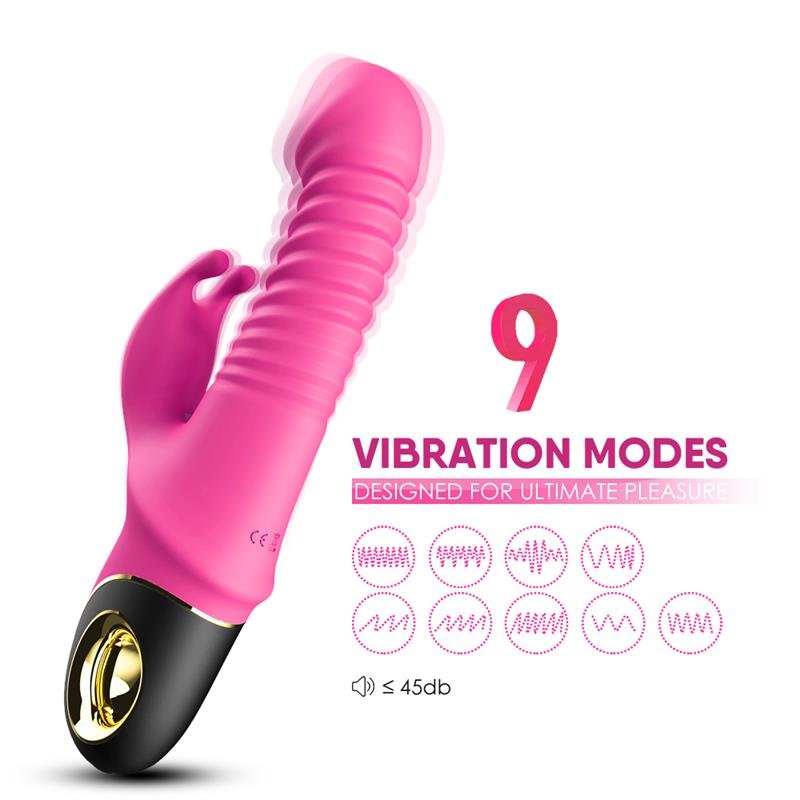 Vibrator with Thrusting and 360º Wiggling Pink - Image 2