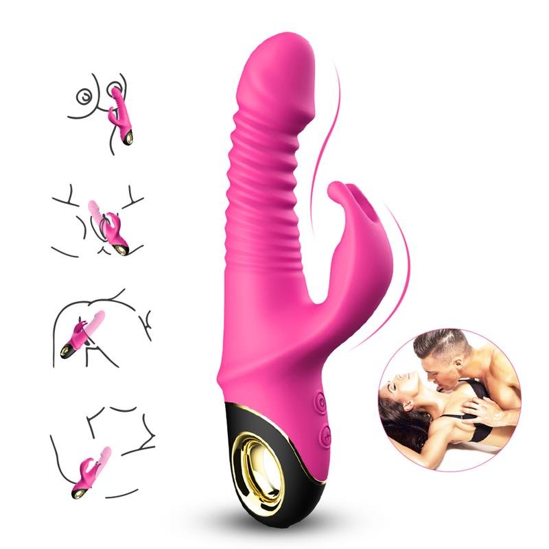Vibrator with Thrusting and 360º Wiggling Pink - Image 7