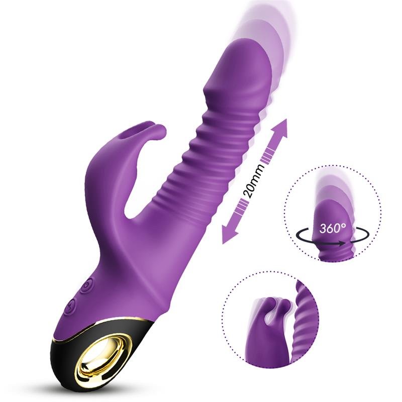 Vibrator with Thrusting and 360º Wiggling Purple - Image 7