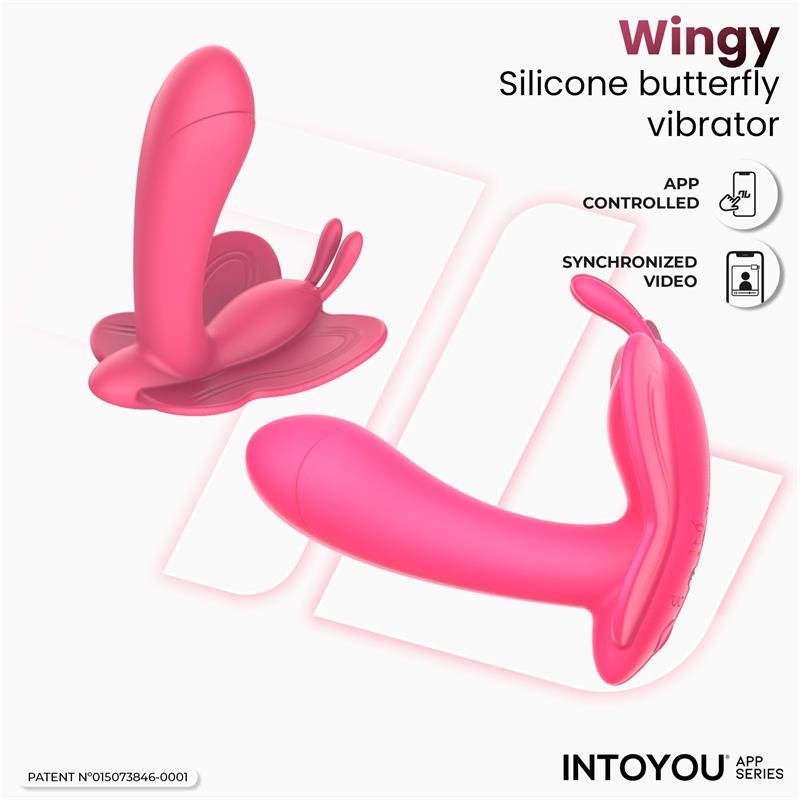 Wingy Butterfly Vibrator with App Peach Red - Image 4