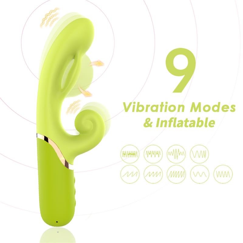 Inflatable Rabbit Vibrator Green - Image 7