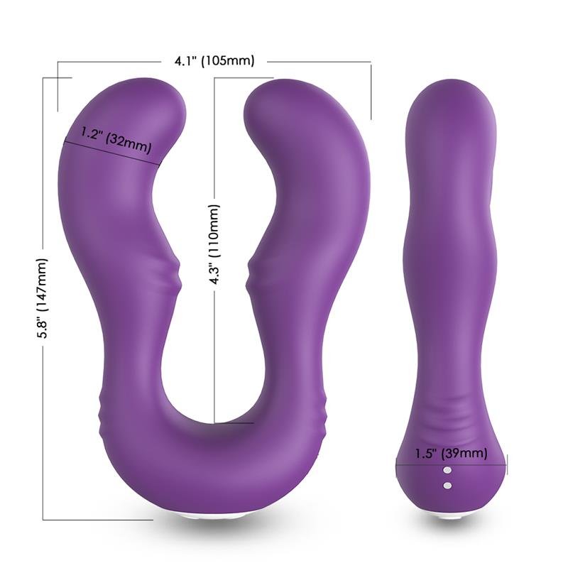 Double-headed Couples Vibrator Purple - Image 11