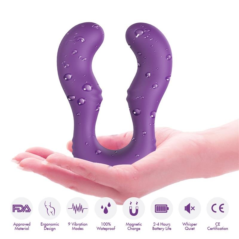 Double-headed Couples Vibrator Purple - Image 8