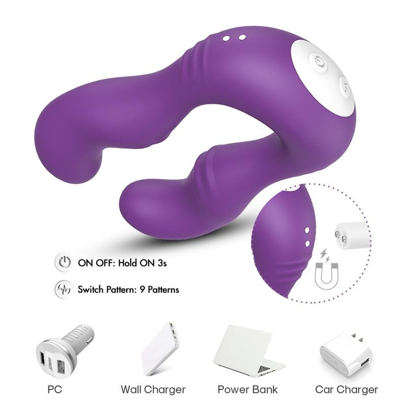 Double-headed Couples Vibrator Purple - Image 10