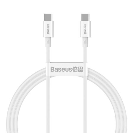 Baseus - Data Cable Superior Series (CATYS-B02) - Type-C to Type-C, 100W, 1m - White