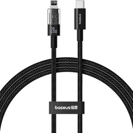 Baseus - Data Cable Gem (P10373001111-01) - USB-C to Lightning, Fast Charging 20W, 2m - Cluster Black