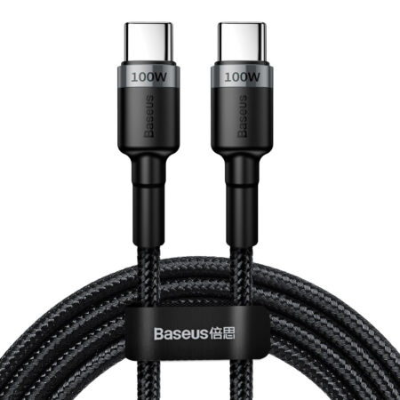 Baseus - Data Cable Cafule (CATKLF-ALG1) - Type-C to Type-C, Flash Charging, PD 2.0, 100W, 480Mbps, 2m - Gray / Black