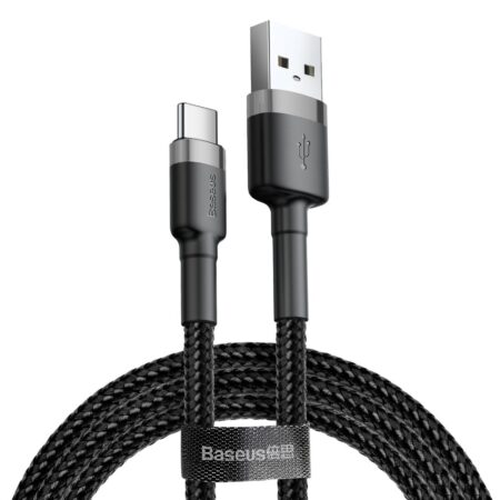 Baseus - Data Cable Cafule (CATKLF-UG1) - USB to Type-C, 2A, 3m - Gray Black