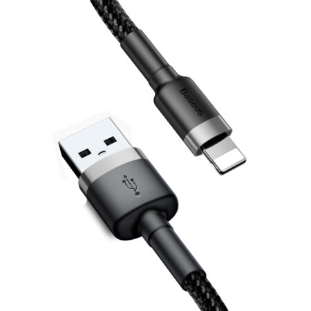 Baseus - Data Cable Cafule (CALKLF-CG1) - USB to Lightning, 1.5A, 2m - Gray Black